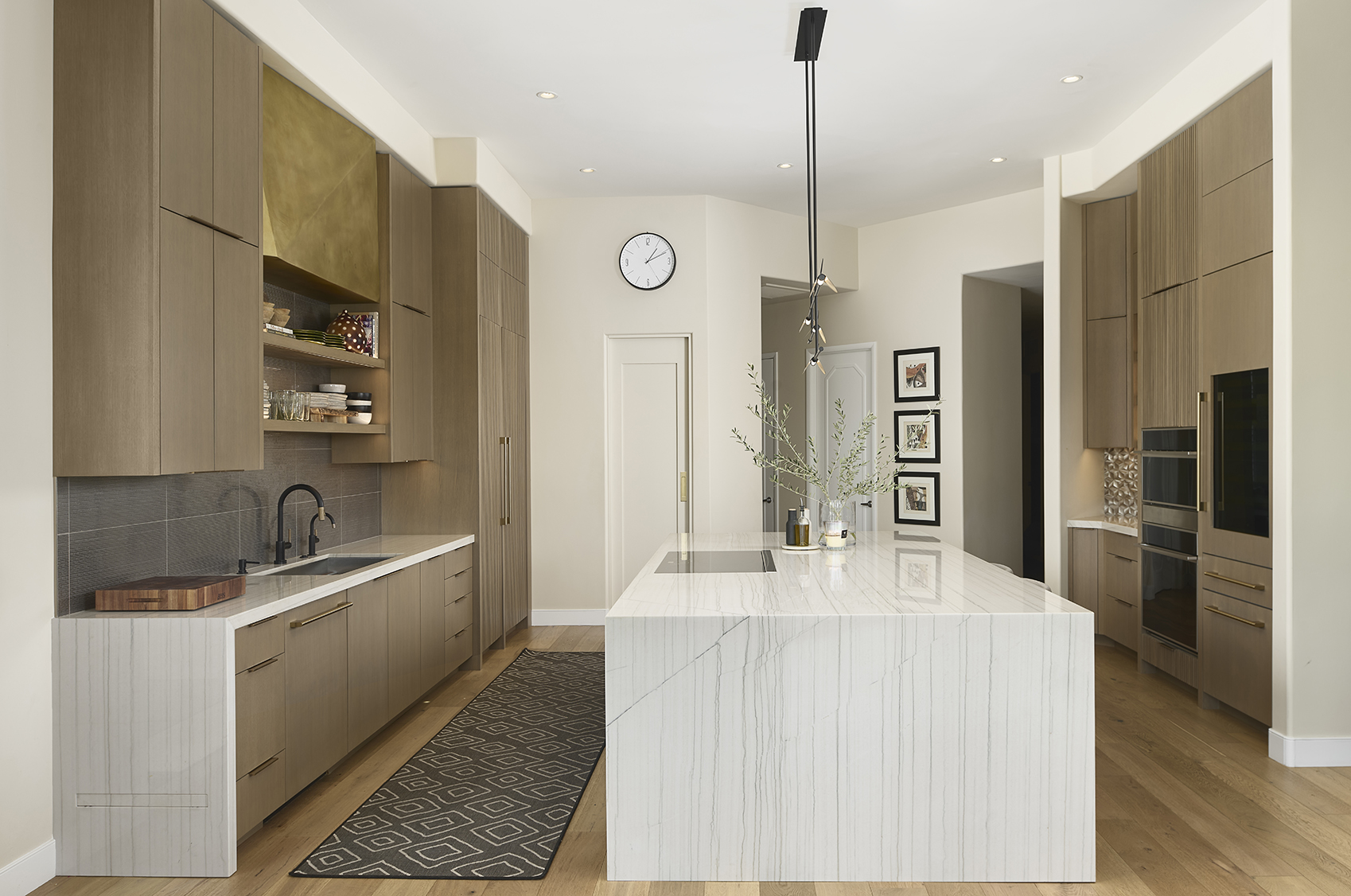 The side view of the kitchen island at the Ancala Residence in Scottsdale Arizona.