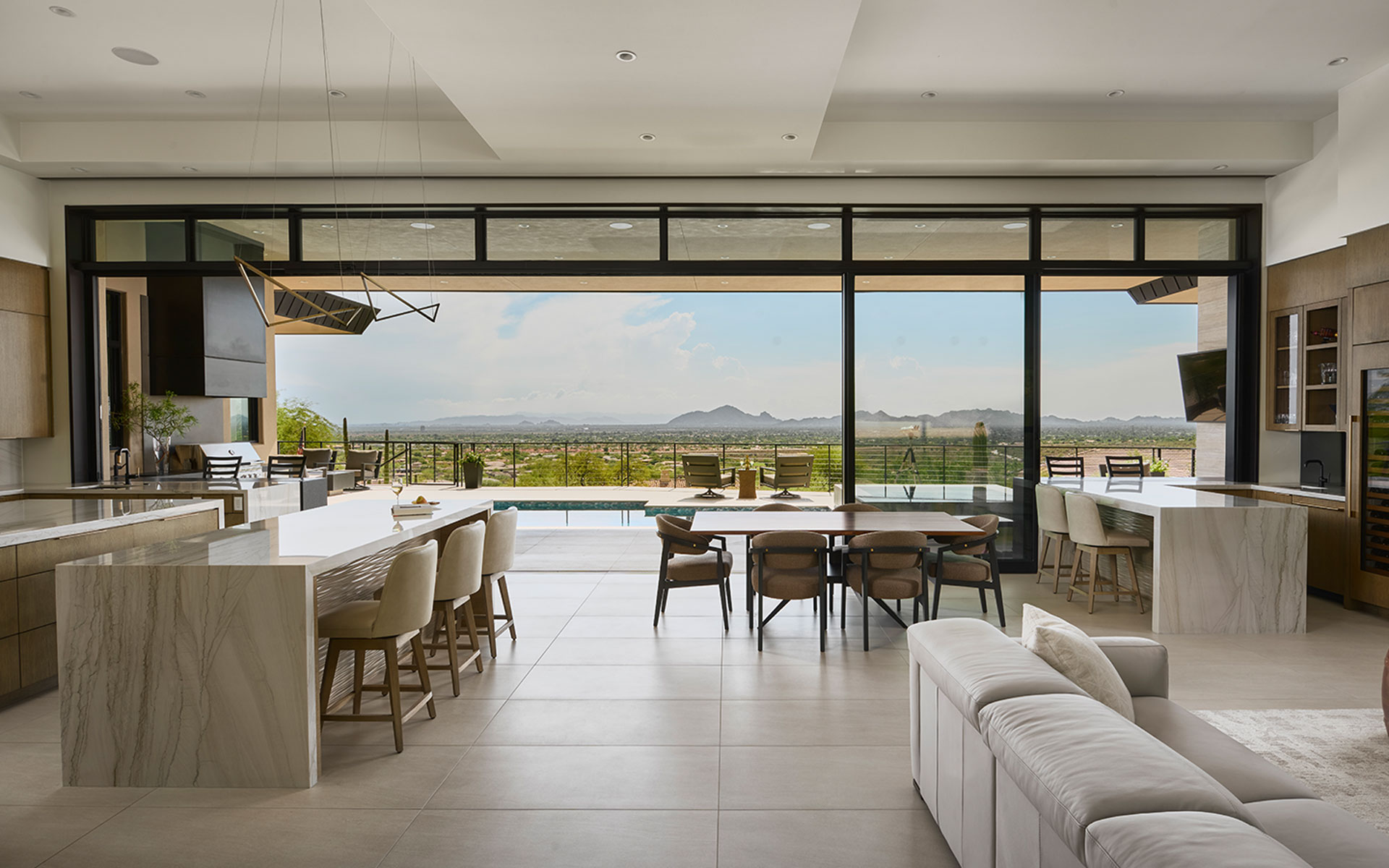 The great room at the Ancala Hillside Residence in Scottsdale Arizona.
