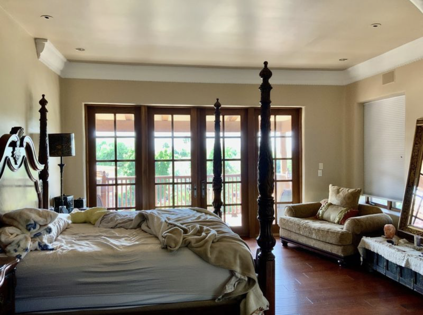 The before shot of the master bedroom at the Paradise Estate in Paradise Valley, Arizona