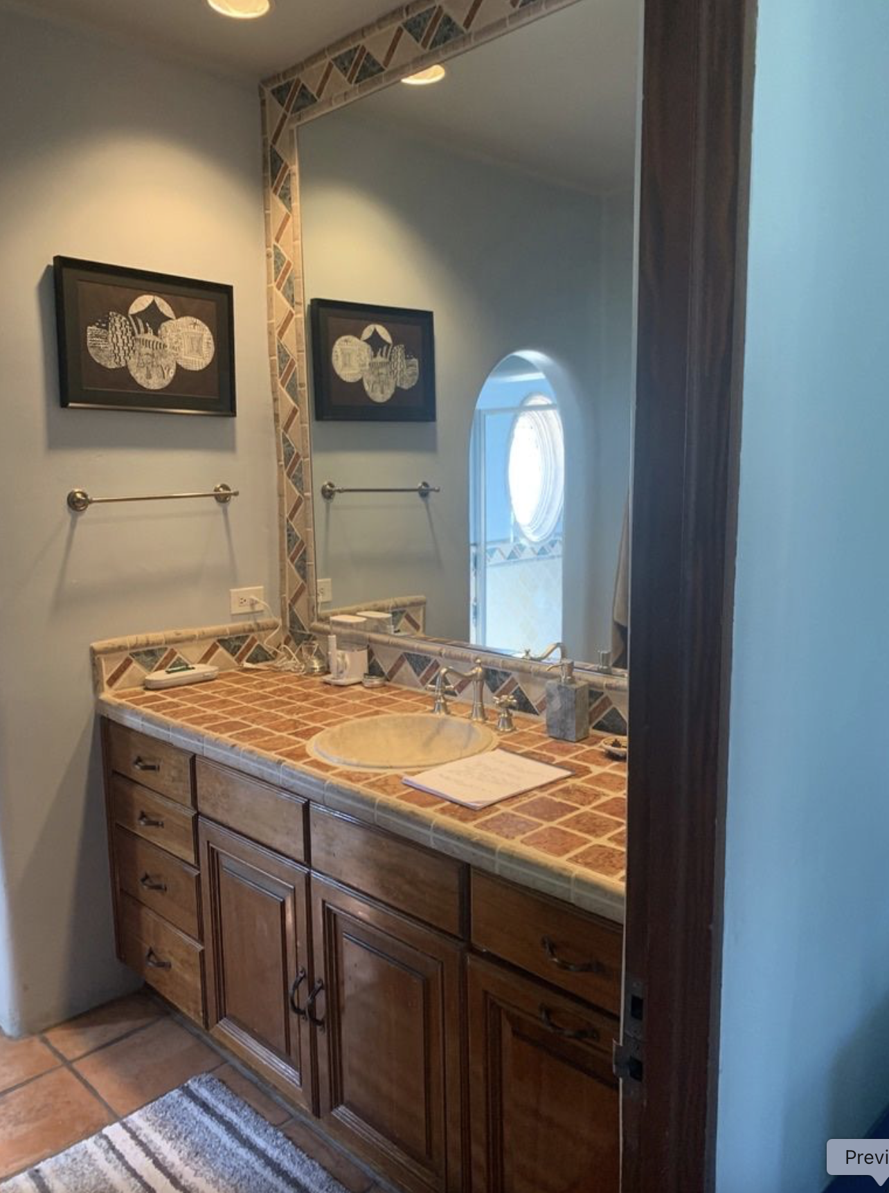 The before shot of guest bathroom at the Paradise Estate in Paradise Valley, Arizona